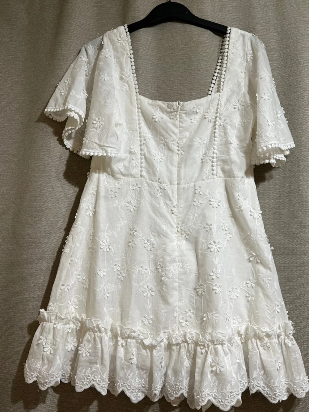 Showpo "Fancy A Spritz" White Eyelet Floral Mini Dress Romantic Festival - Picture 3 of 12